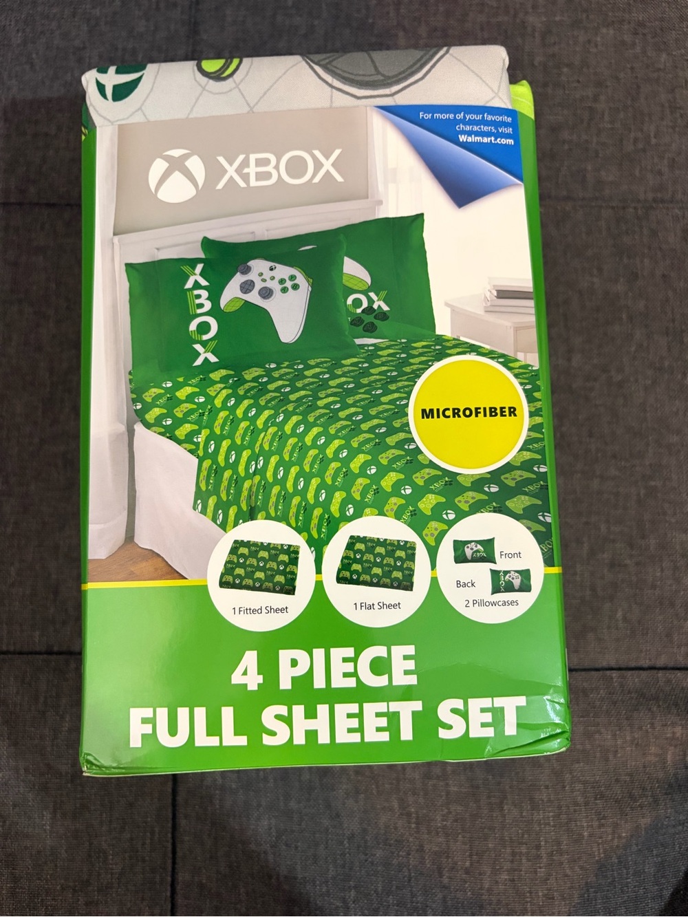 Xbox Kids Microfiber 4-Piece Full Sheet Set in Green